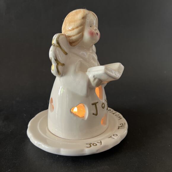 Hermitage Pottery Angel Tealite –“Joy to the World” Signed John Toth VTG Ceramic - Picture 4 of 11